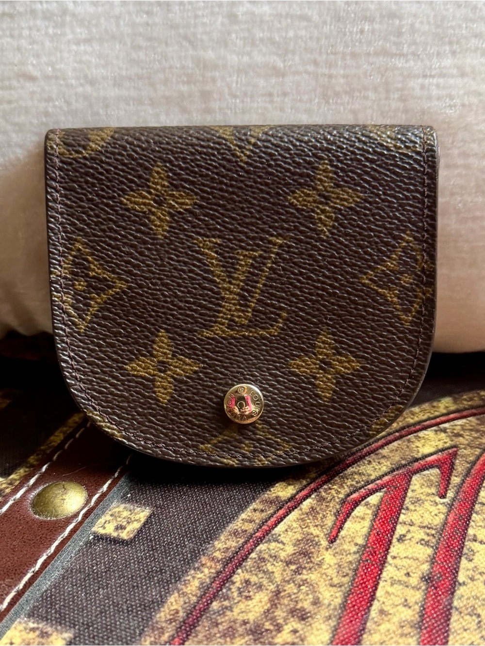 💚Louis Vuitton Monogram Grousette Coin Pouch - Brown & Gold💚